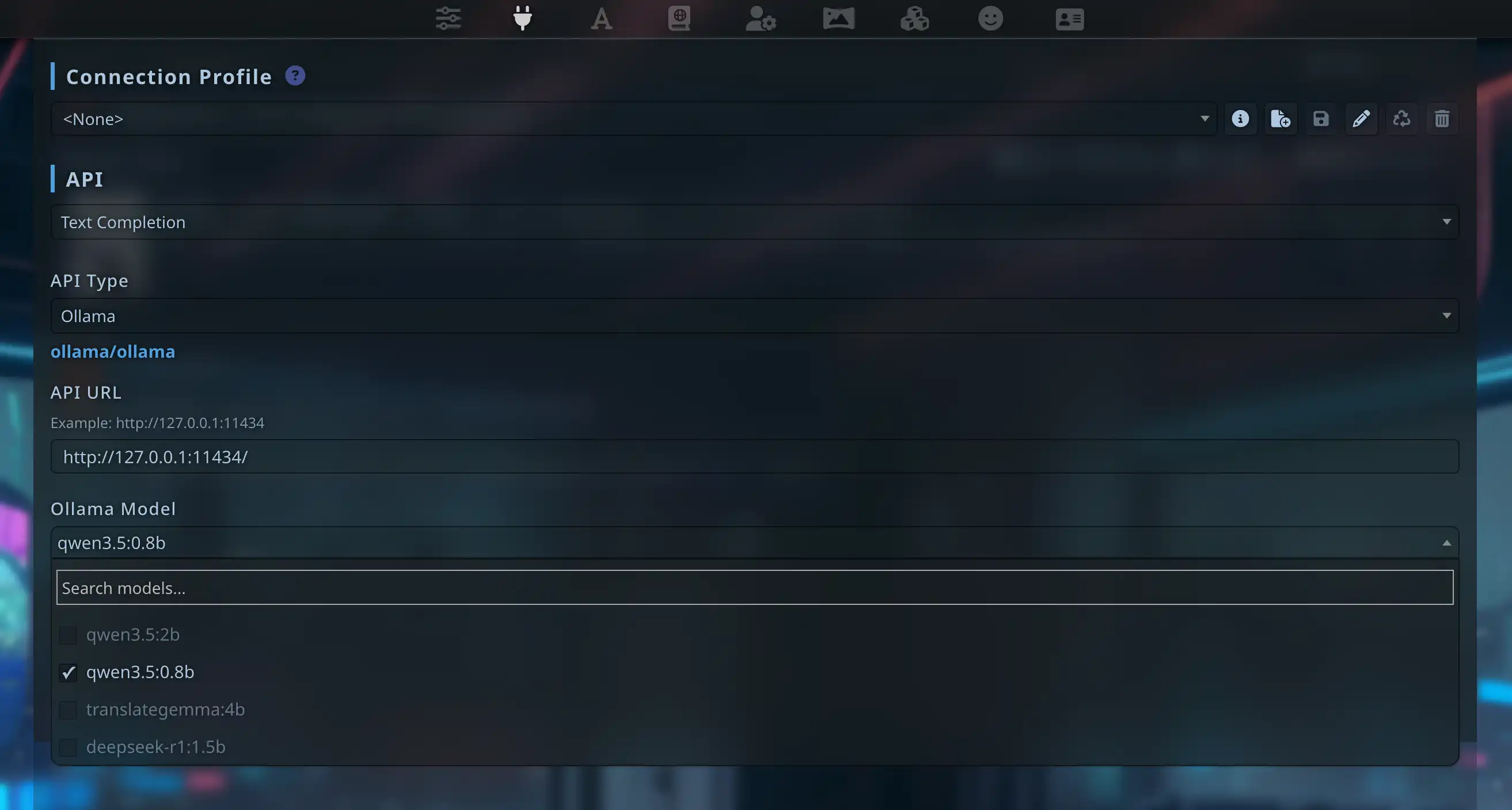 ローカルモデルを選択して実行