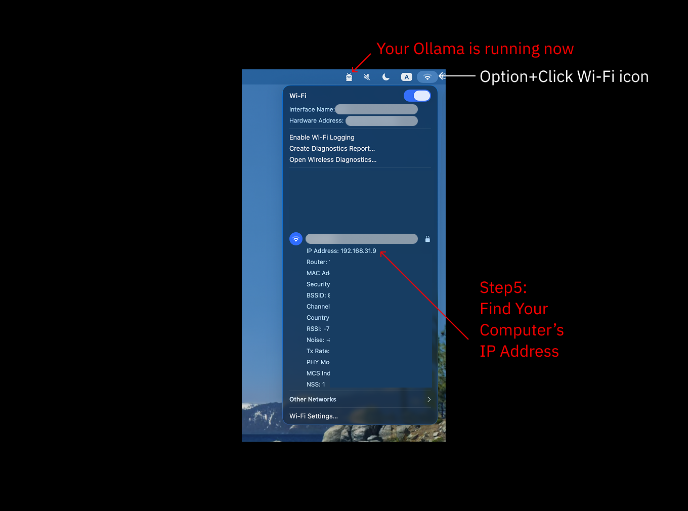 コンピュータの IP アドレスを取得